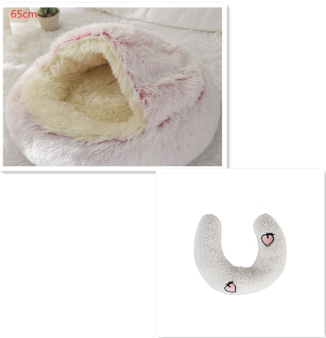 Cat Bed Pet Winter Bed Round Plush Warm Bed House Soft Long Plush Pets Bed Pet Products