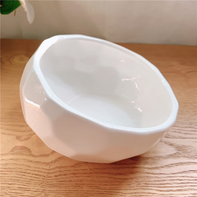 Cat And Dog Rice Bowl Water Bowl Teddy Large Capacity Oblique Mouth Rice Bowl