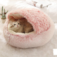 Cat Bed Pet Winter Bed Round Plush Warm Bed House Soft Long Plush Pets Bed Pet Products