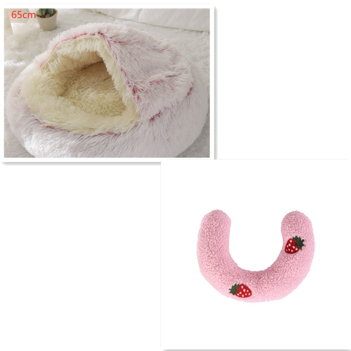 Cat Bed Pet Winter Bed Round Plush Warm Bed House Soft Long Plush Pets Bed Pet Products