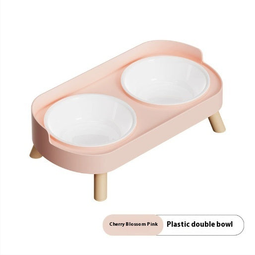 Stainless Steel Double Bowl Ceramic Water And Grain Integrated Feeding Bowl