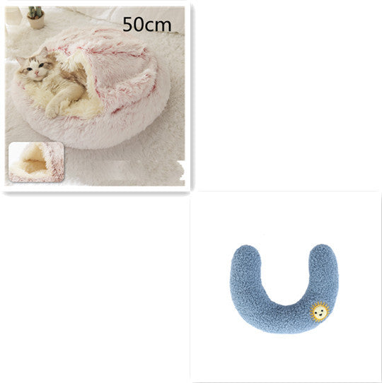 Cat Bed Pet Winter Bed Round Plush Warm Bed House Soft Long Plush Pets Bed Pet Products