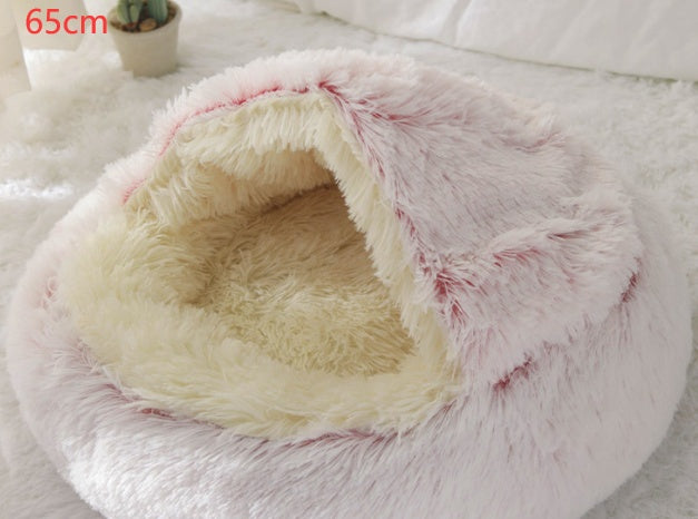 Cat Bed Pet Winter Bed Round Plush Warm Bed House Soft Long Plush Pets Bed Pet Products