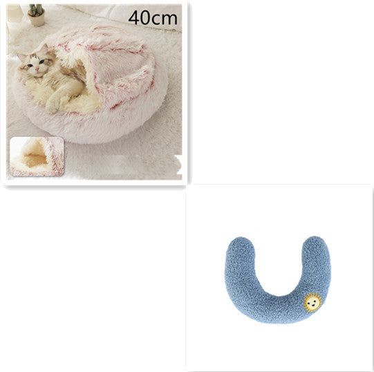 Cat Bed Pet Winter Bed Round Plush Warm Bed House Soft Long Plush Pets Bed Pet Products