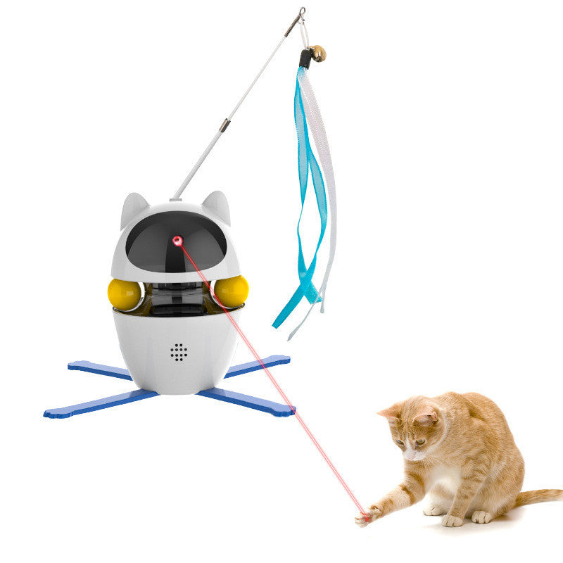 Smart Automatic Cat Teaser Toy with 360° Rotation | USB-C Rechargeable Interactive Cat Wand & Ball Set