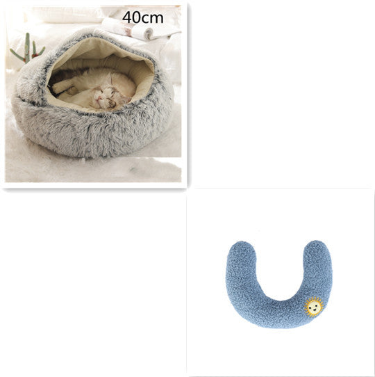 Cat Bed Pet Winter Bed Round Plush Warm Bed House Soft Long Plush Pets Bed Pet Products