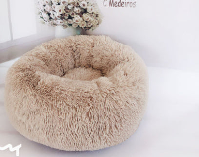 Luxury Plush Donut Pet Bed for Cats & Dogs Cat Litter Kennel Pet Nest Mat Puppy Beds