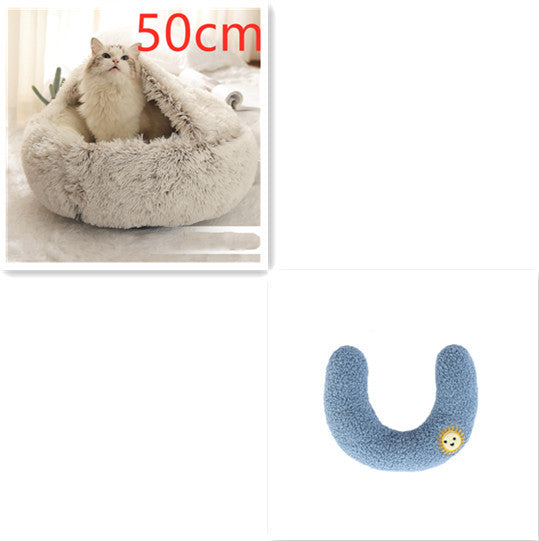 Cat Bed Pet Winter Bed Round Plush Warm Bed House Soft Long Plush Pets Bed Pet Products