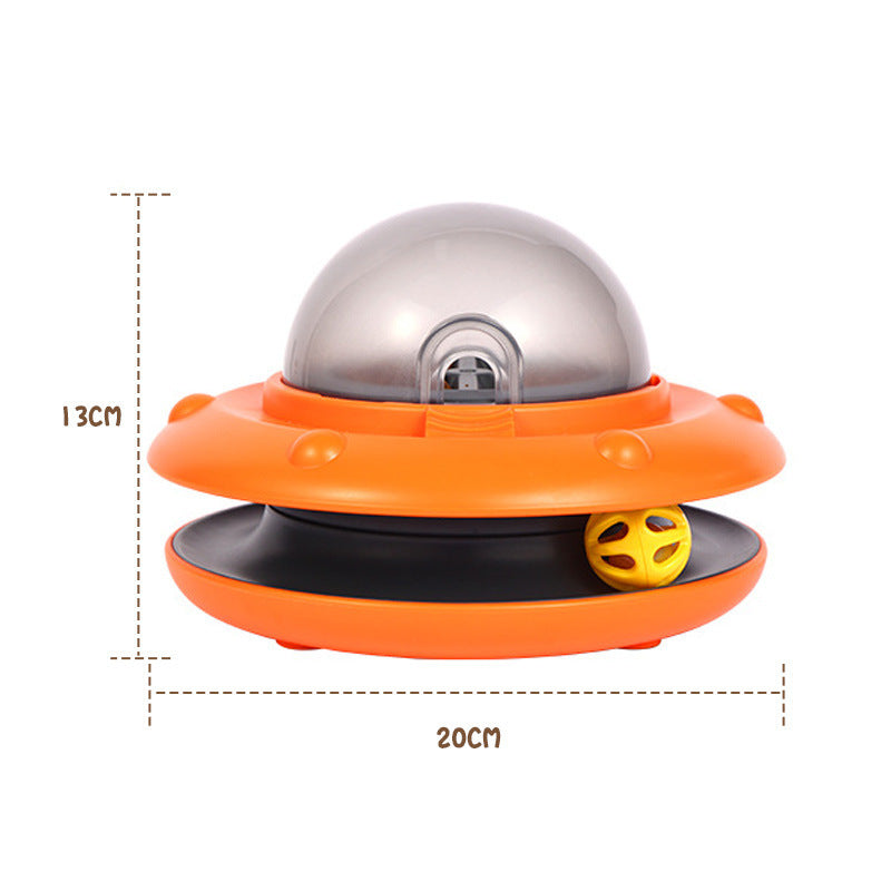 Smart UFO Slow Feeder for Cats & Dogs | Interactive Puzzle Bowl with Electric Food Dispensing & Bell