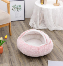 Cat Bed Pet Winter Bed Round Plush Warm Bed House Soft Long Plush Pets Bed Pet Products
