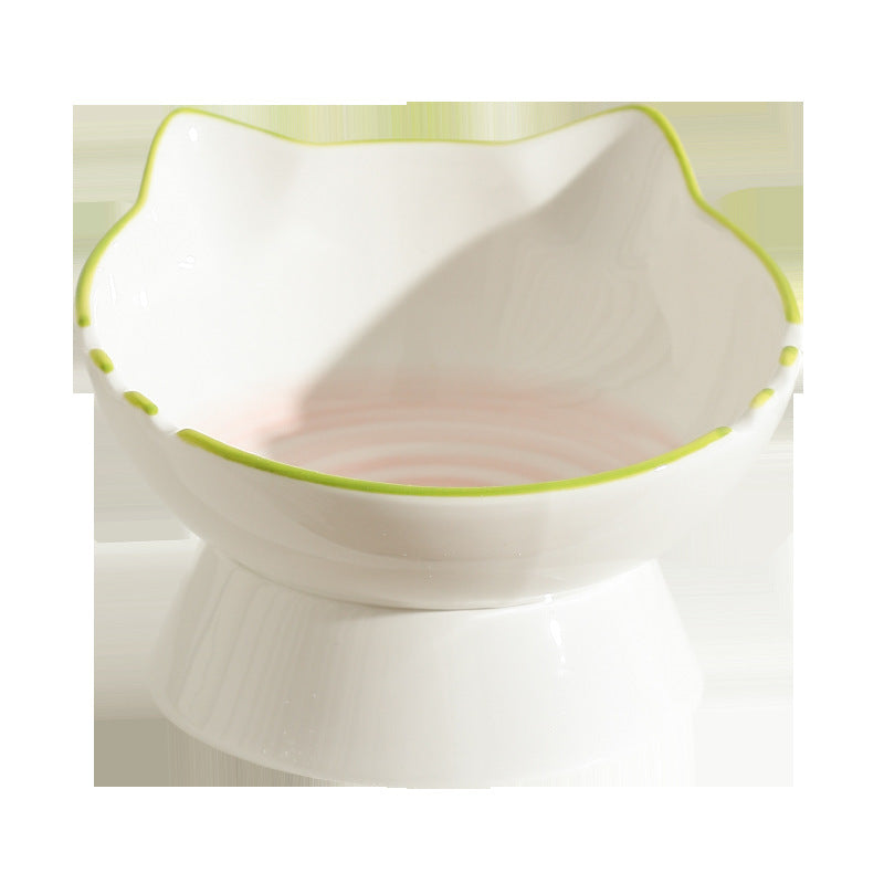 Ceramic Cervical Support Cat Food Bowl
