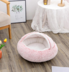 Cat Bed Pet Winter Bed Round Plush Warm Bed House Soft Long Plush Pets Bed Pet Products