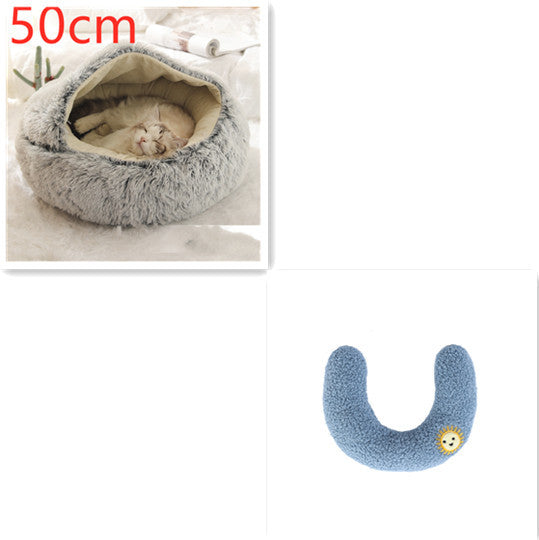 Cat Bed Pet Winter Bed Round Plush Warm Bed House Soft Long Plush Pets Bed Pet Products