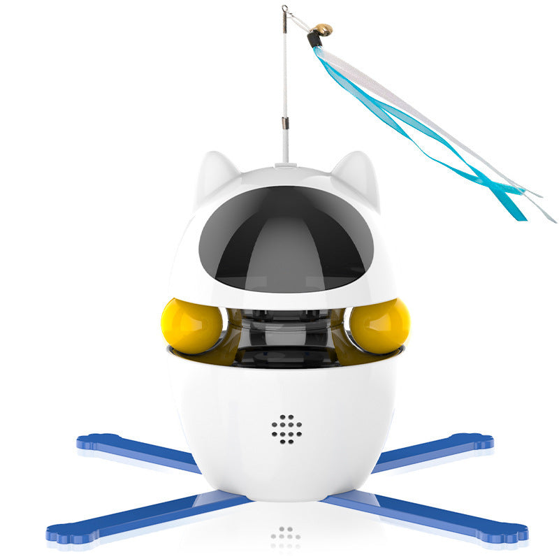 Smart Automatic Cat Teaser Toy with 360° Rotation | USB-C Rechargeable Interactive Cat Wand & Ball Set